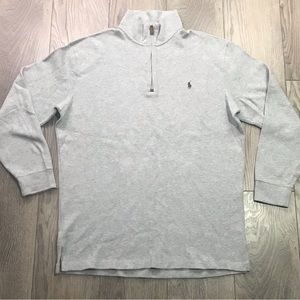 Polo Ralph Lauren  Men's Grey Sweater Size Large Tall LT 1/4 Zipper